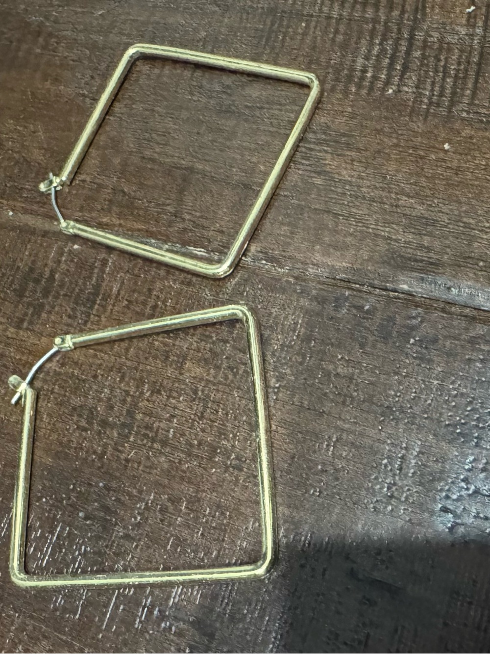 Uncommon James Gold Square Hoop Earrings - Picture 2 of 2